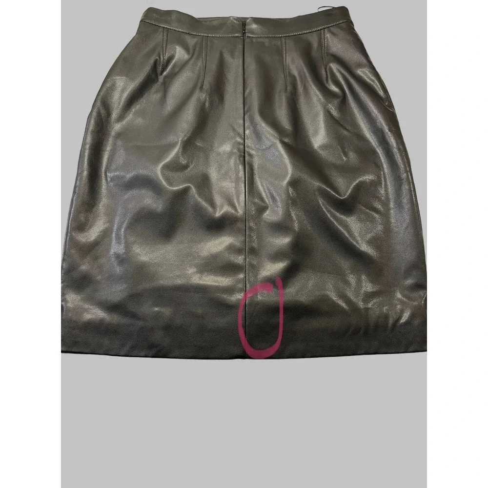 Anne Fontaine Vegan Black Faux Leather Pencil Skirt Women Size 38/US 2-4